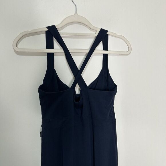 Eddie Bauer Travex Maxi Dress Womens Medium Criss Cross Back Navy Blue Outdoor - Picture 4 of 9
